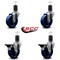 Service Caster 4'' Solid Poly Wheel Swivel 1-5/8'' Expanding Stem Caster Set 2 Brakes, 4PK SCC-EX20S414-SPUS-2-PLB-2-158 - alternate 4